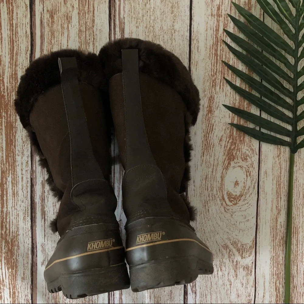 Khombu Brown Winter Snow Boots Size 9